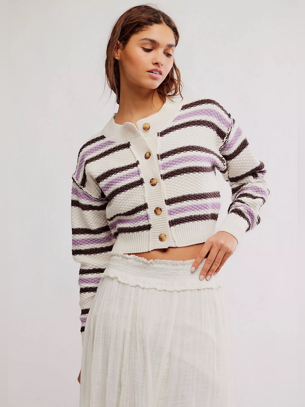 free people Lila Striped Cardigan